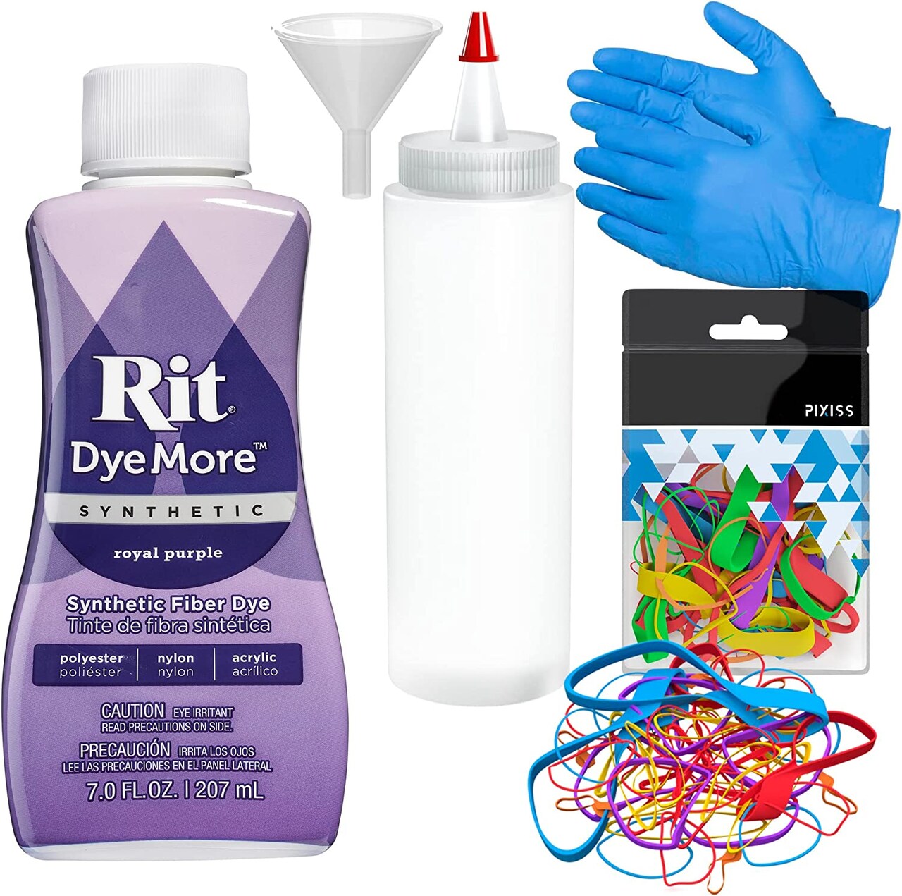 Synthetic Rit Dye More Liquid Fabric Dye Royal Purple, Pixiss Rit Dye Accessories Kit